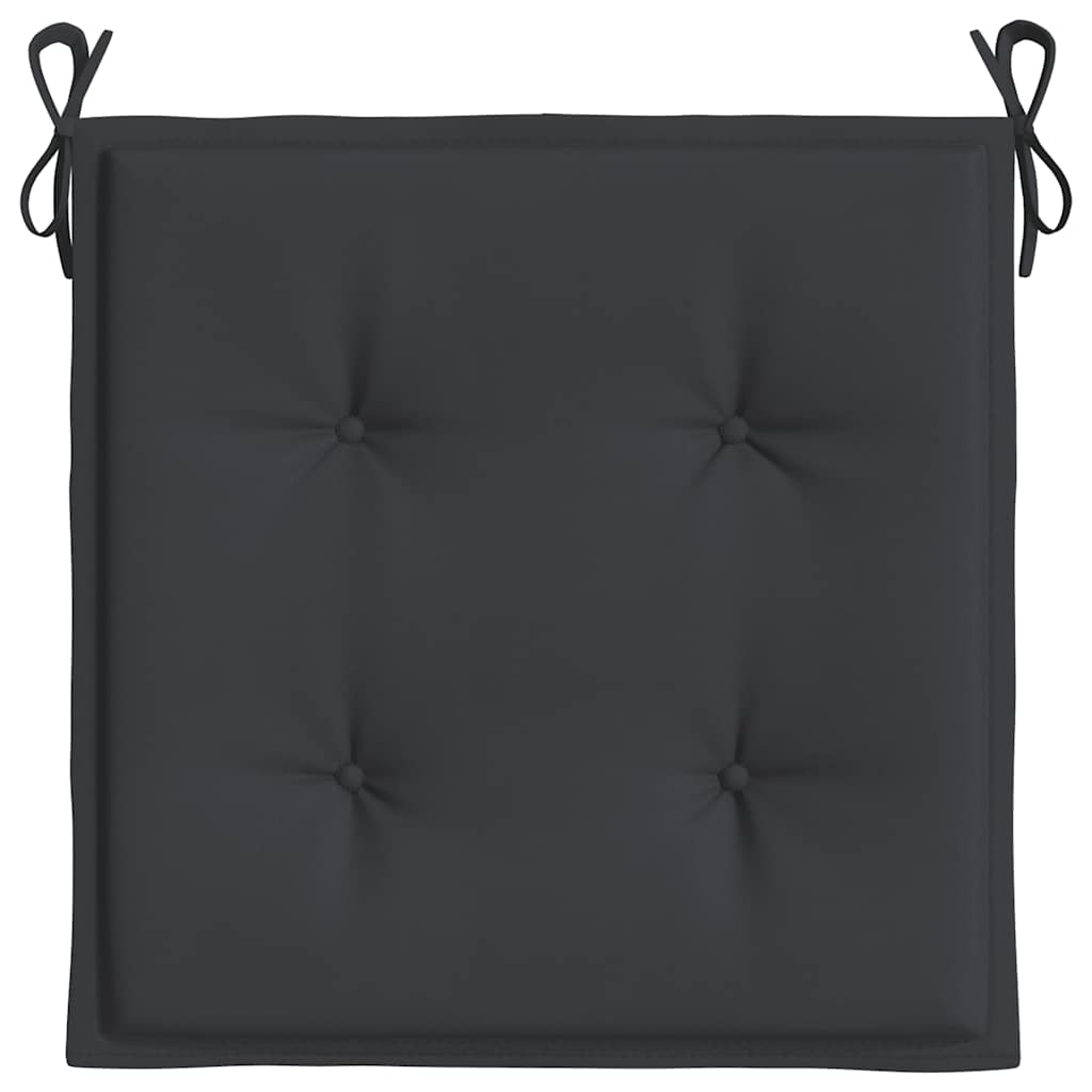 Gartenstuhl-Kissen 6 Stk. Schwarz 40x40x3 cm Oxford-Gewebe