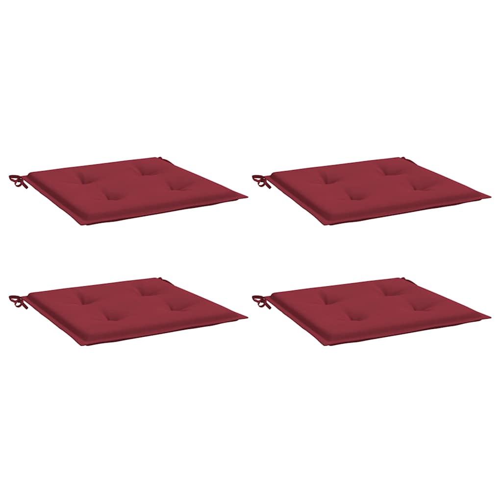 Gartenstuhl-Kissen 4 Stk. Weinrot 40x40x3 cm Oxford-Gewebe