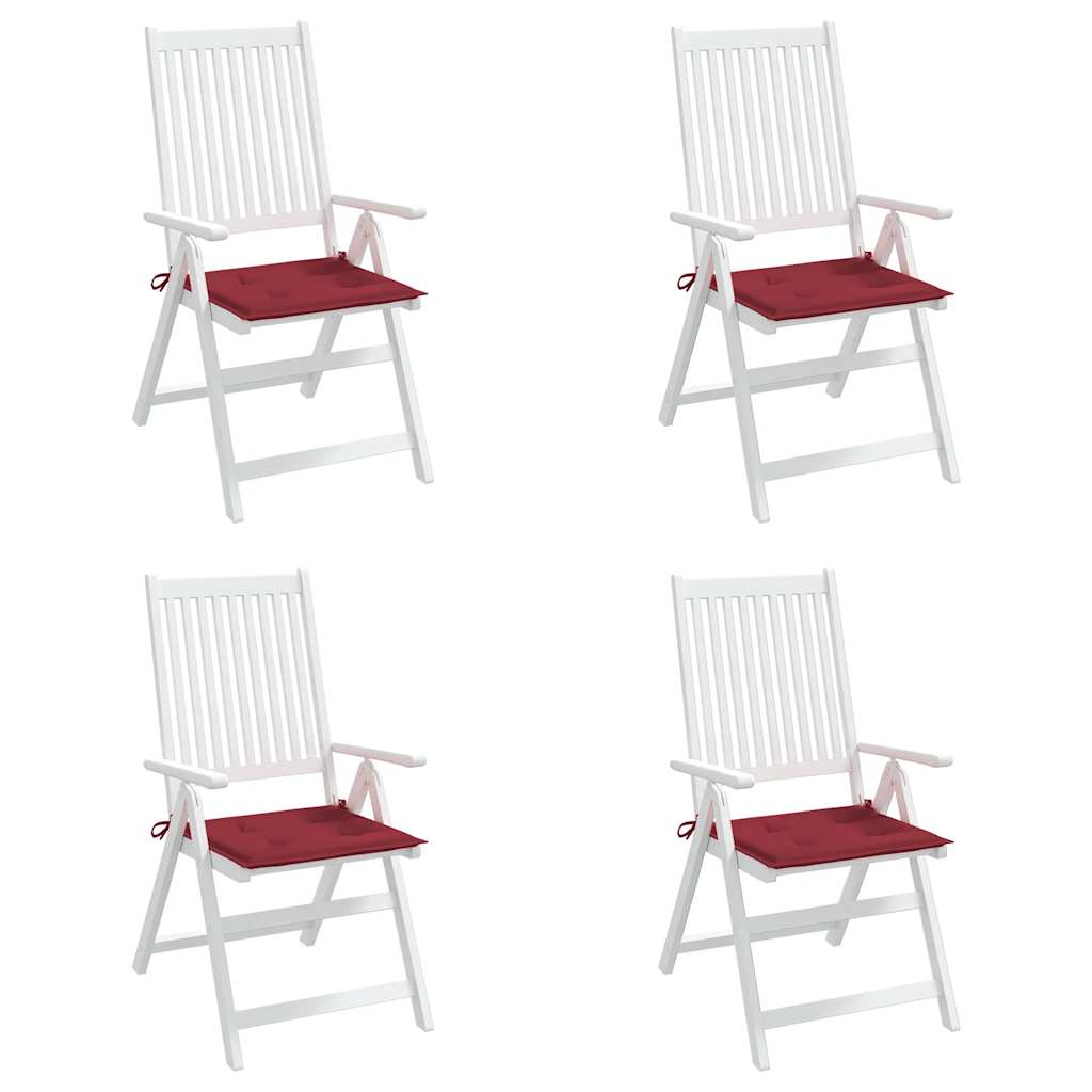 Gartenstuhl-Kissen 4 Stk. Weinrot 40x40x3 cm Oxford-Gewebe