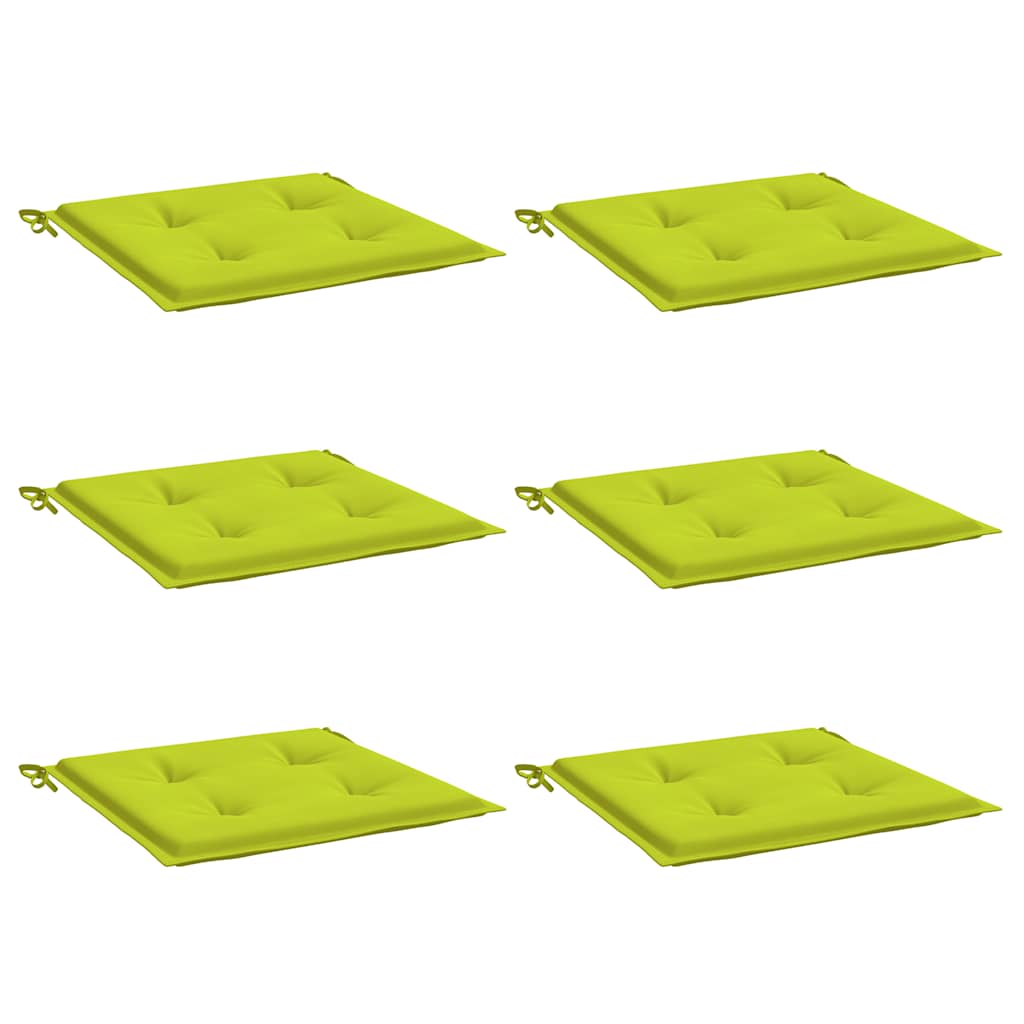 Gartenstuhl-Kissen 6 Stk. Knallgrün 40x40x3 cm Oxford-Gewebe