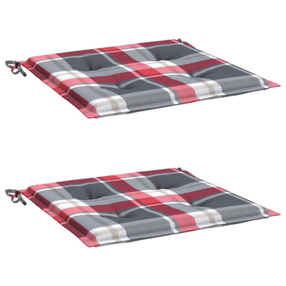 Gartenstuhl-Kissen 2Stk. Rot Karomuster 40x40x3cm Oxford-Gewebe