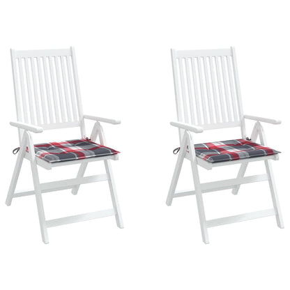 Gartenstuhl-Kissen 2Stk. Rot Karomuster 40x40x3cm Oxford-Gewebe