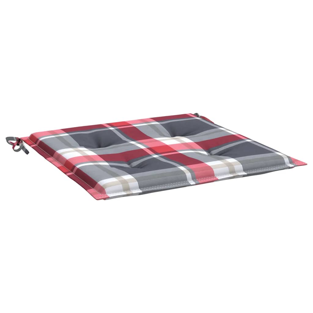 Gartenstuhl-Kissen 2Stk. Rot Karomuster 40x40x3cm Oxford-Gewebe
