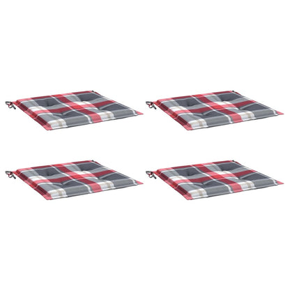 Gartenstuhl-Kissen 4Stk. Rot Karomuster 40x40x3cm Oxford-Gewebe