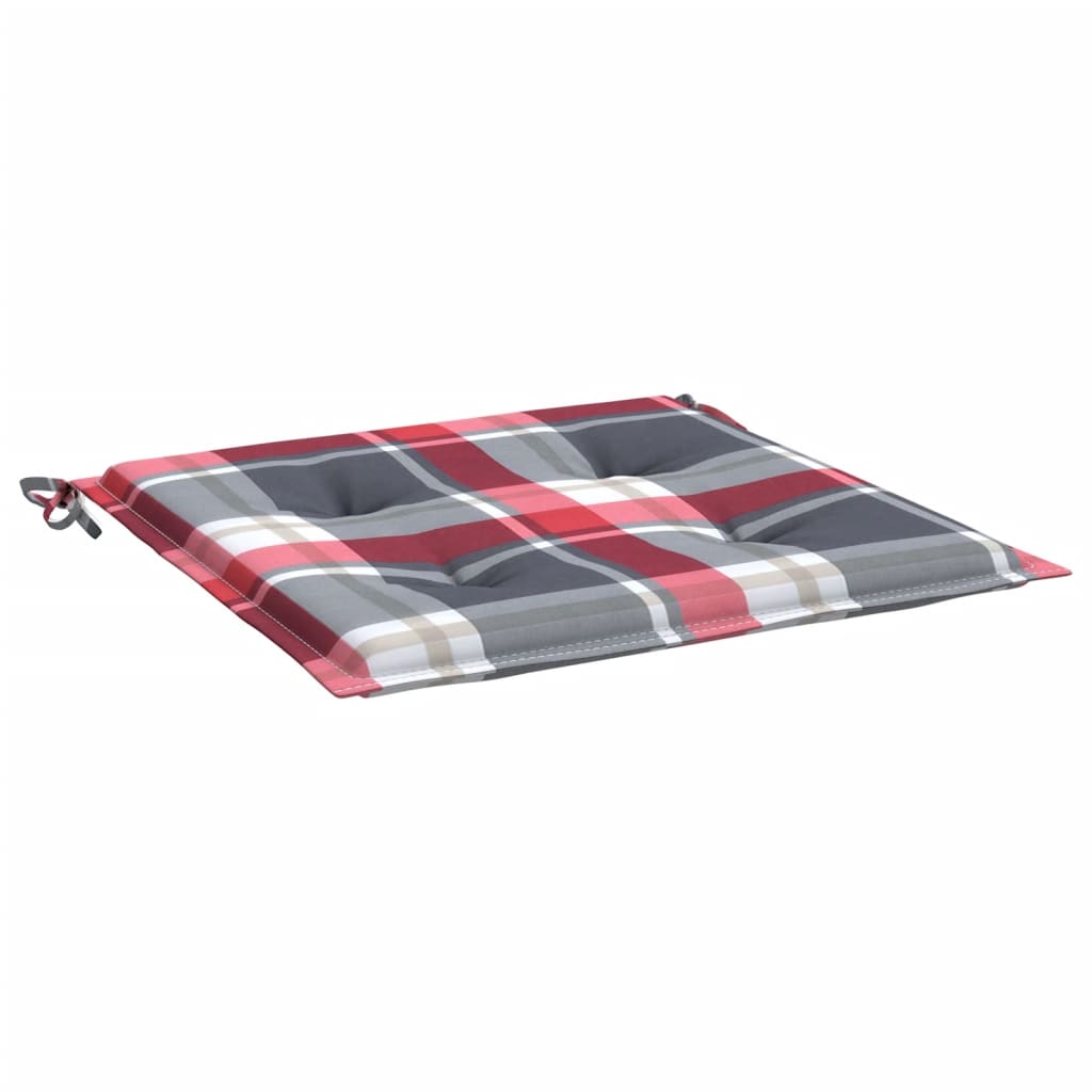Gartenstuhl-Kissen 4Stk. Rot Karomuster 40x40x3cm Oxford-Gewebe