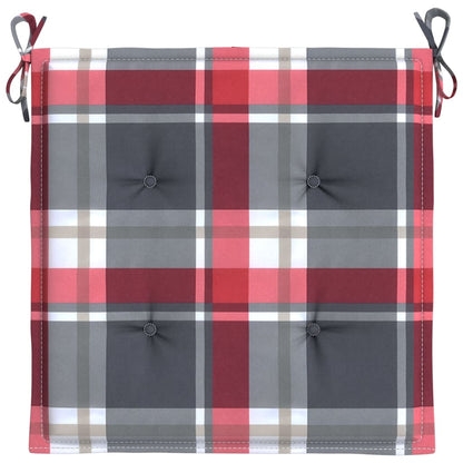 Gartenstuhl-Kissen 4Stk. Rot Karomuster 40x40x3cm Oxford-Gewebe