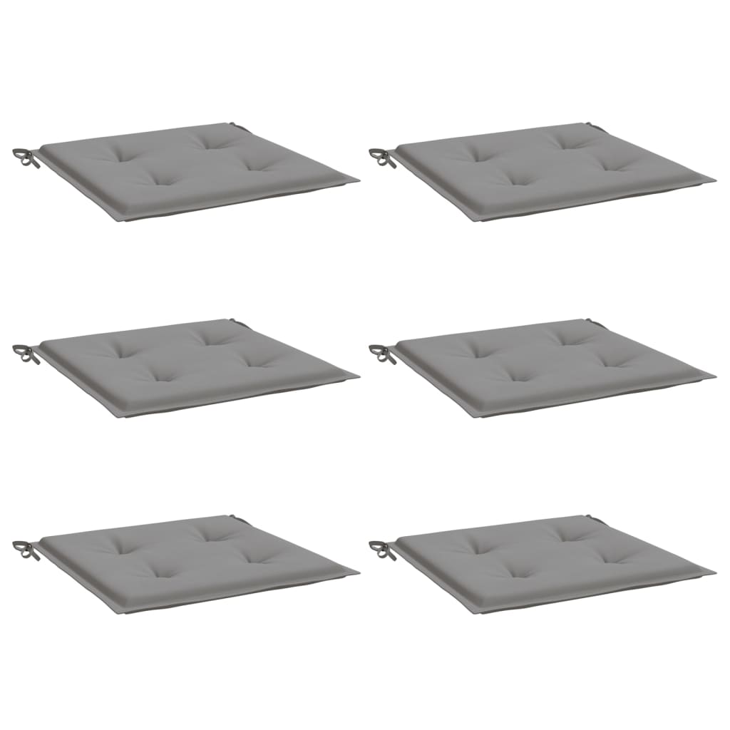 Gartenstuhl-Kissen 6 Stk. Grau 50x50x3 cm Oxford-Gewebe