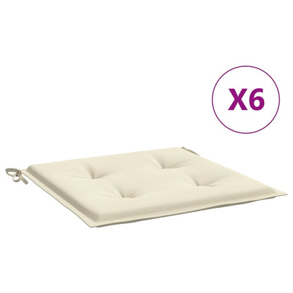 Gartenstuhl-Kissen 6 Stk. Creme 50x50x4 cm Oxford-Gewebe