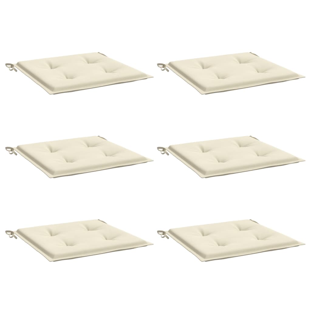 Gartenstuhl-Kissen 6 Stk. Creme 50x50x4 cm Oxford-Gewebe