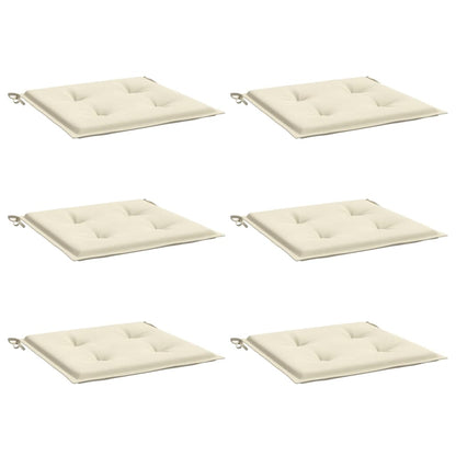 Gartenstuhl-Kissen 6 Stk. Creme 50x50x4 cm Oxford-Gewebe