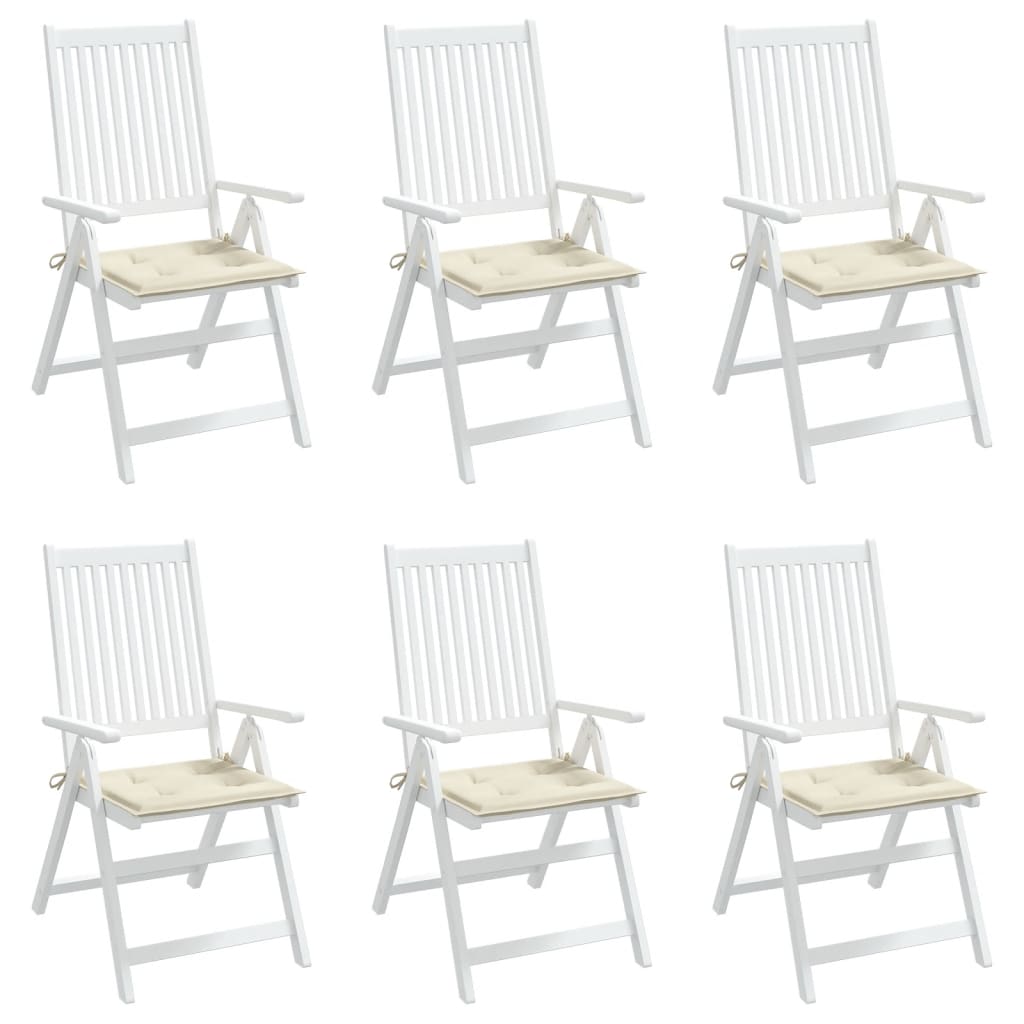 Gartenstuhl-Kissen 6 Stk. Creme 50x50x3 cm Oxford-Gewebe