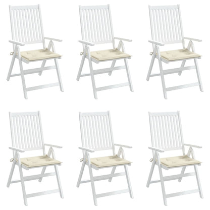 Gartenstuhl-Kissen 6 Stk. Creme 50x50x3 cm Oxford-Gewebe