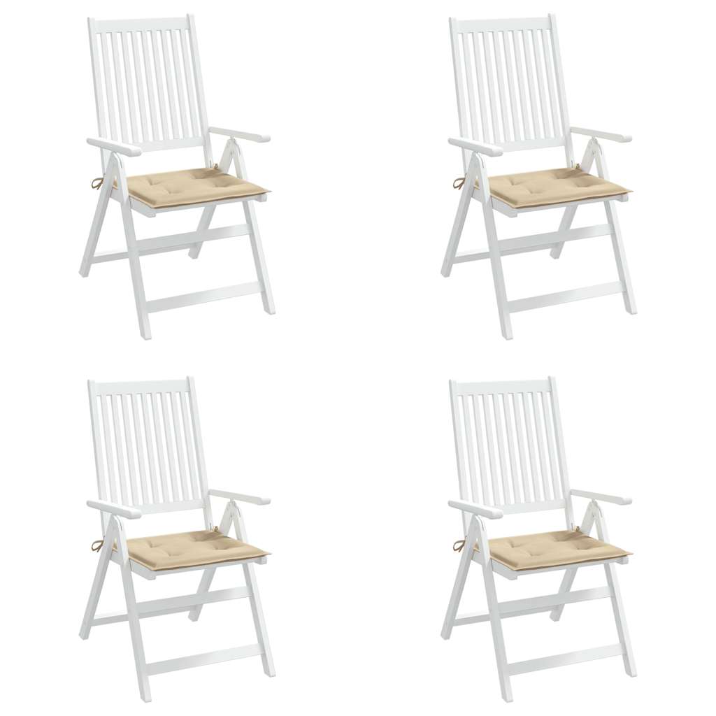 Gartenstuhl-Kissen 4 Stk. Beige 50x50x4 cm Oxford-Gewebe
