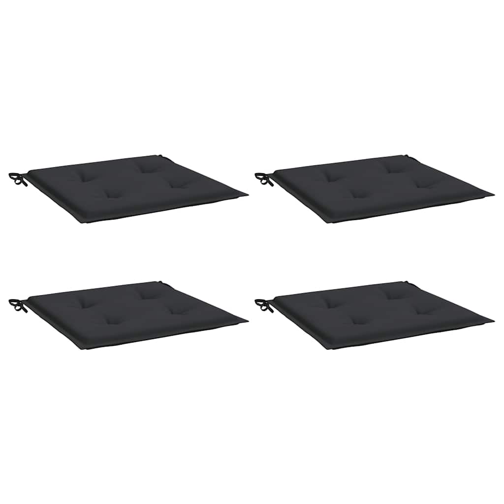 Gartenstuhl-Kissen 4 Stk. Schwarz 50x50x3 cm Oxford-Gewebe