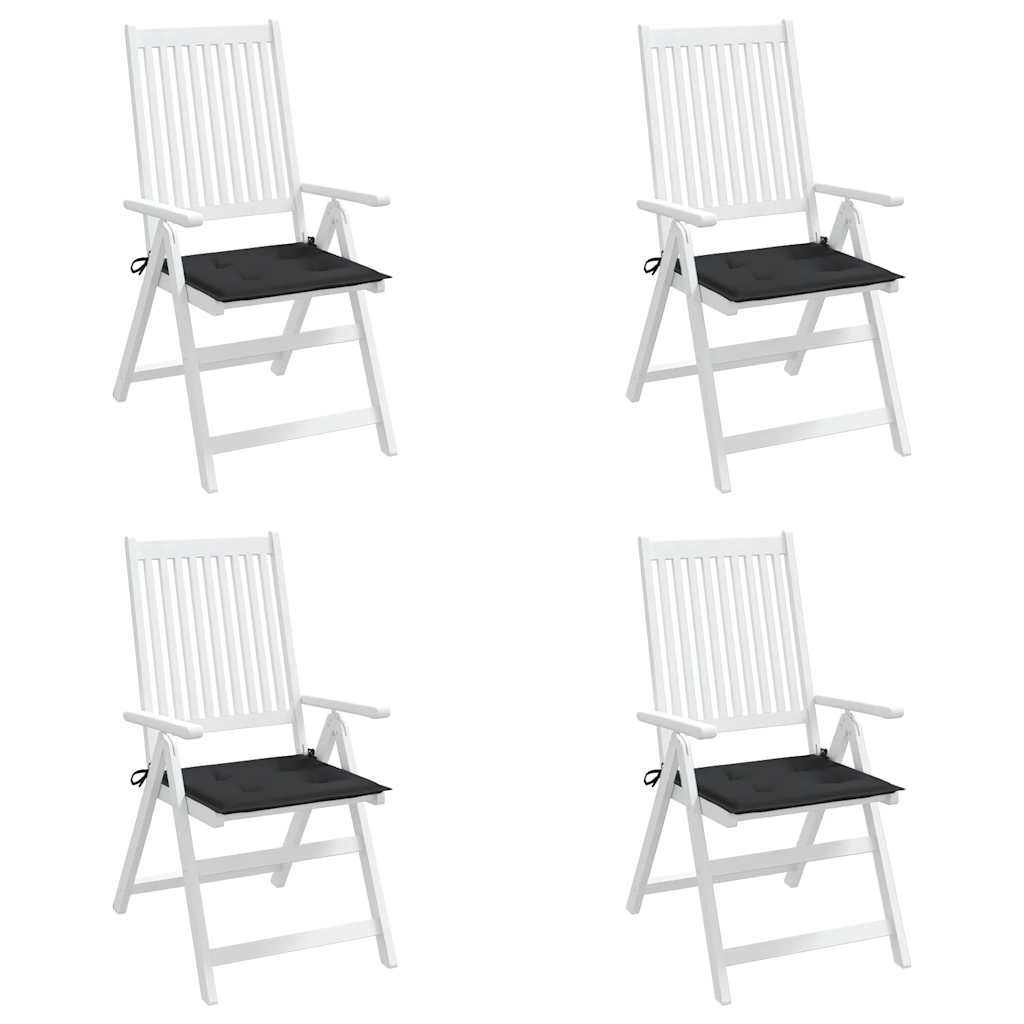 Gartenstuhl-Kissen 4 Stk. Schwarz 50x50x3 cm Oxford-Gewebe