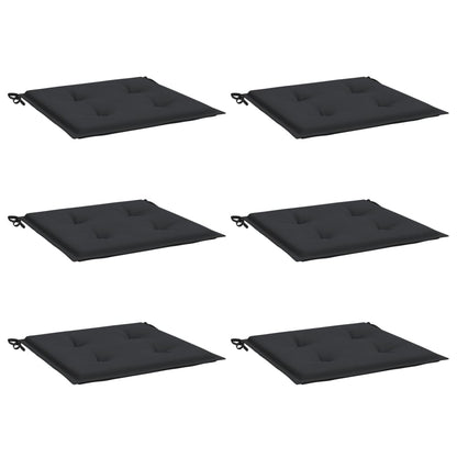 Gartenstuhl-Kissen 6 Stk. Schwarz 50x50x3 cm Oxford-Gewebe
