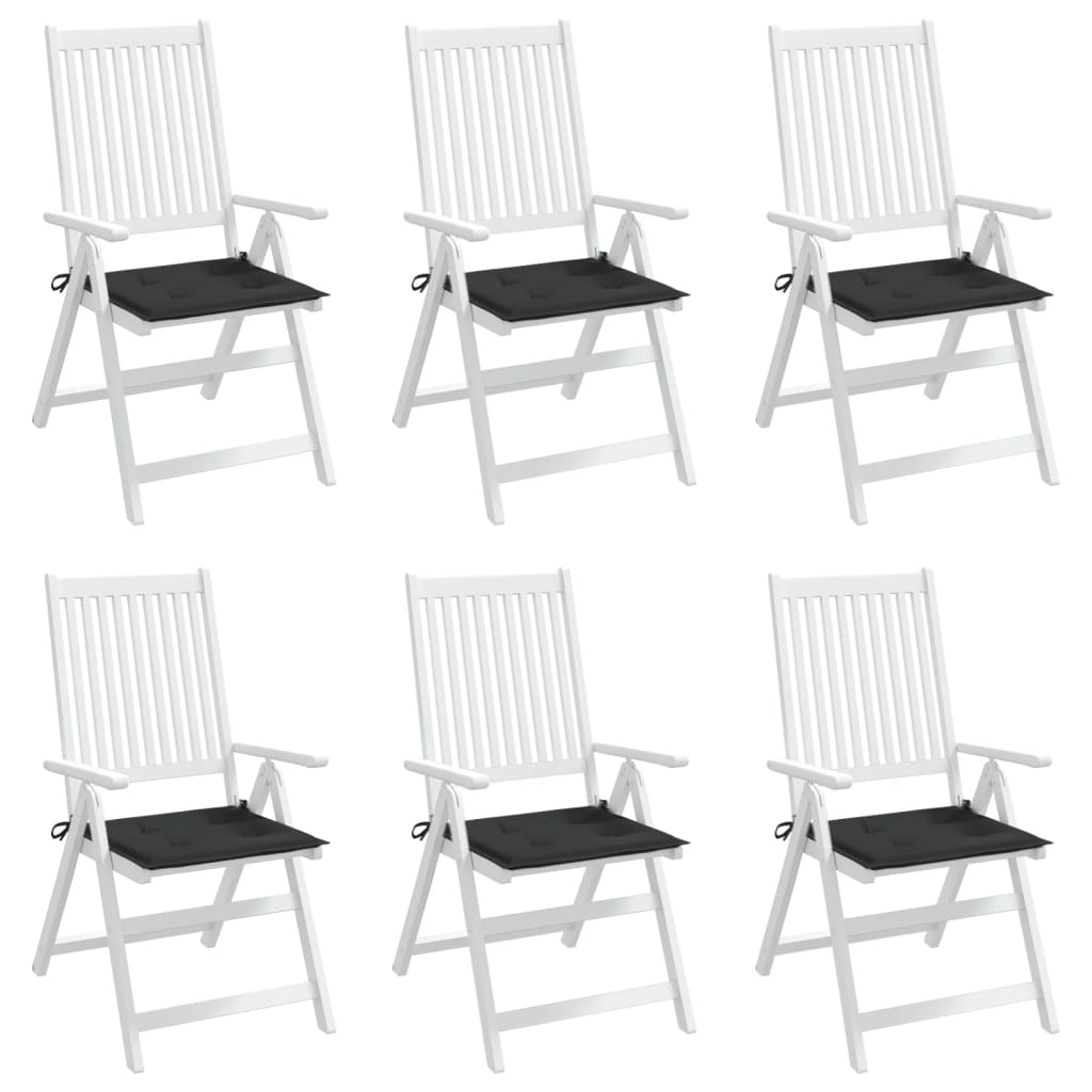 Gartenstuhl-Kissen 6 Stk. Schwarz 50x50x3 cm Oxford-Gewebe
