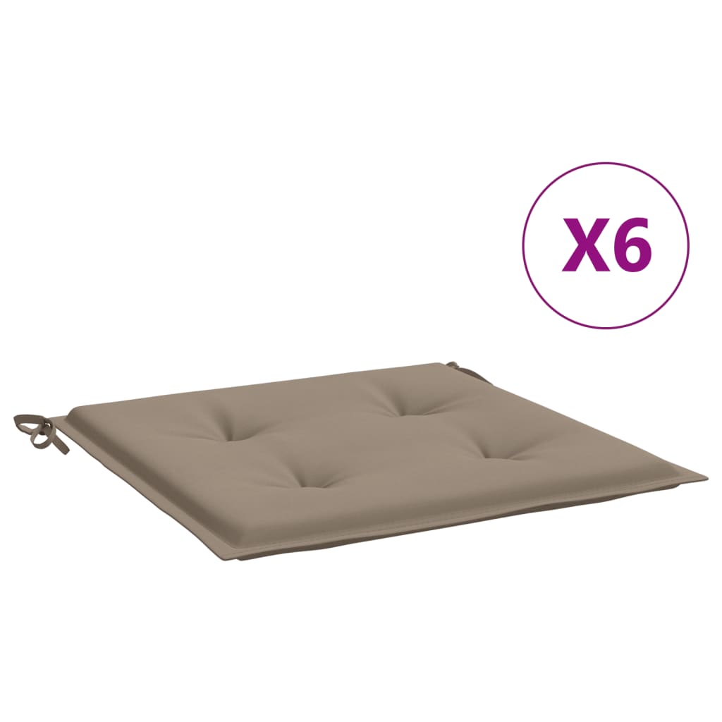 Gartenstuhl-Kissen 6 Stk. Taupe 50x50x4 cm Oxford-Gewebe