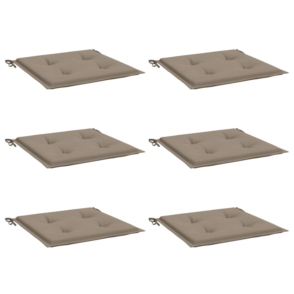 Gartenstuhl-Kissen 6 Stk. Taupe 50x50x4 cm Oxford-Gewebe