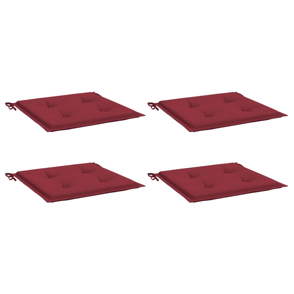Gartenstuhl-Kissen 4 Stk. Weinrot 50x50x3 cm Oxford-Gewebe