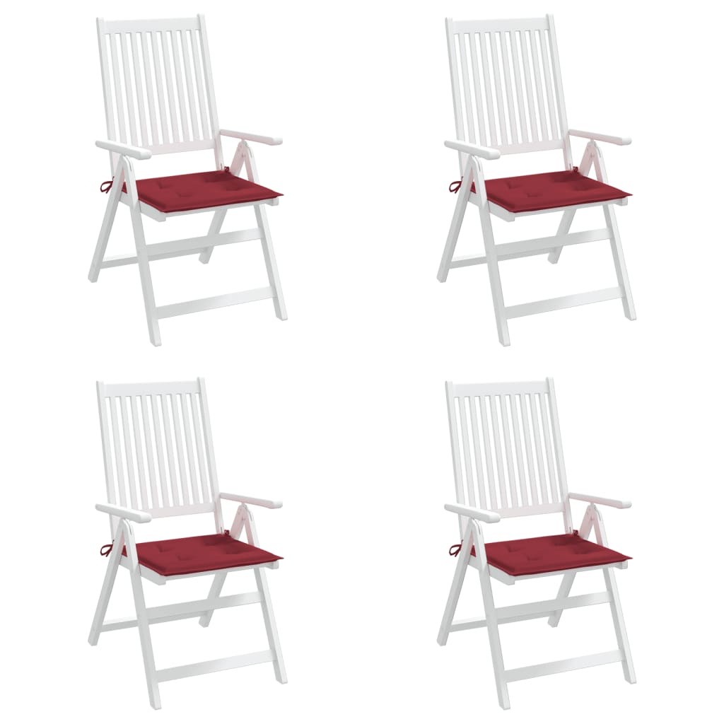 Gartenstuhl-Kissen 4 Stk. Weinrot 50x50x3 cm Oxford-Gewebe