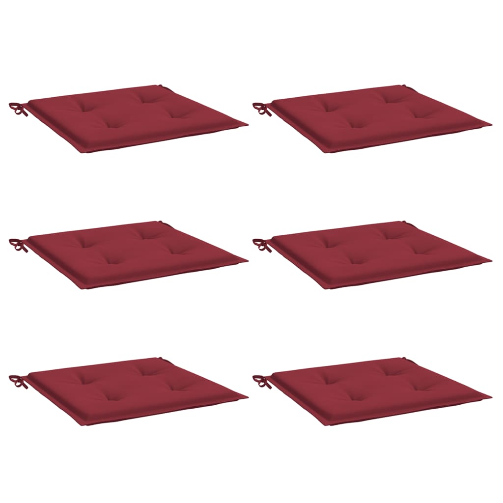 Gartenstuhl-Kissen 6 Stk. Weinrot 50x50x3 cm Oxford-Gewebe