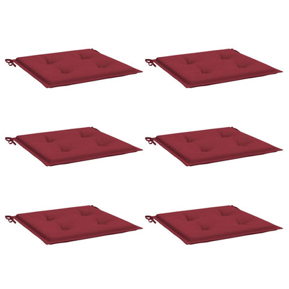 Gartenstuhl-Kissen 6 Stk. Weinrot 50x50x3 cm Oxford-Gewebe