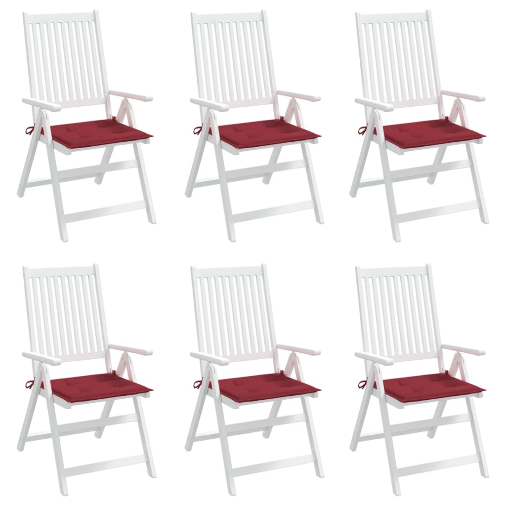 Gartenstuhl-Kissen 6 Stk. Weinrot 50x50x3 cm Oxford-Gewebe