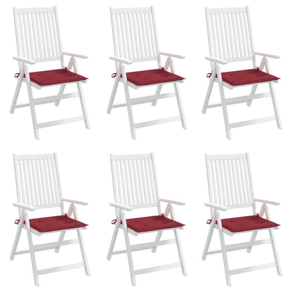 Gartenstuhl-Kissen 6 Stk. Weinrot 50x50x3 cm Oxford-Gewebe