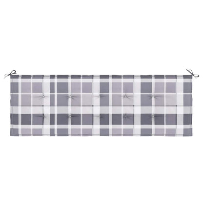 Gartenbank-Auflage Grau Karomuster 150x50x4 cm Oxford-Gewebe