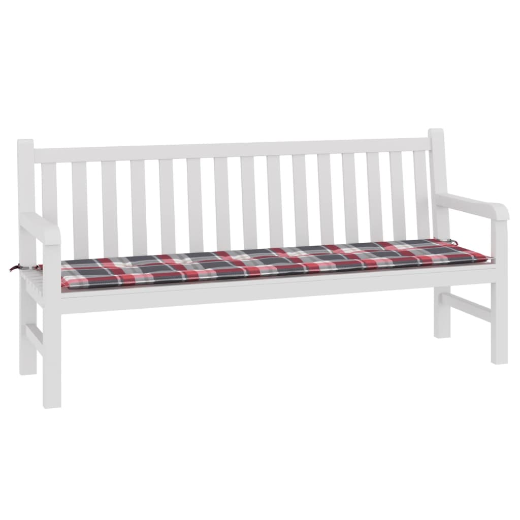 Gartenbank-Auflage Rot Karomuster 180x50x3 cm Oxford-Gewebe