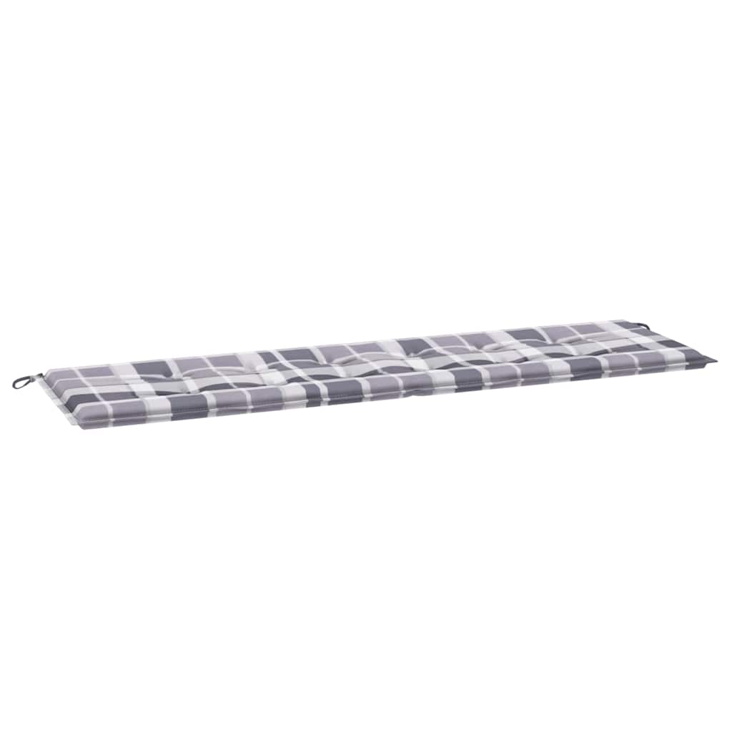 Gartenbank-Auflage Grau Karomuster 180x50x4 cm Oxford-Gewebe