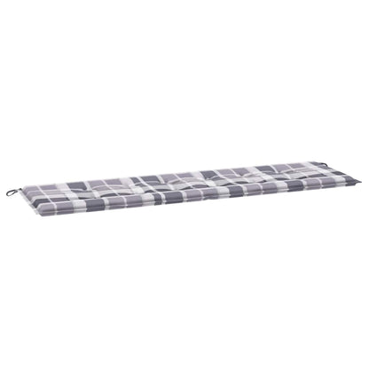 Gartenbank-Auflage Grau Karomuster 180x50x4 cm Oxford-Gewebe