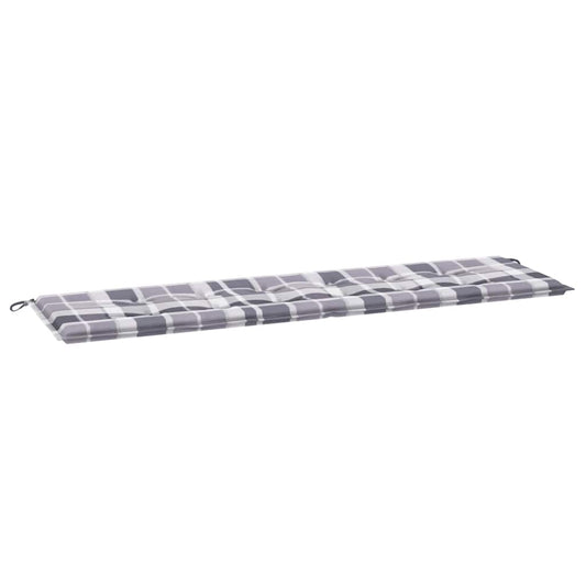 Gartenbank-Auflage Grau Karomuster 180x50x4 cm Oxford-Gewebe