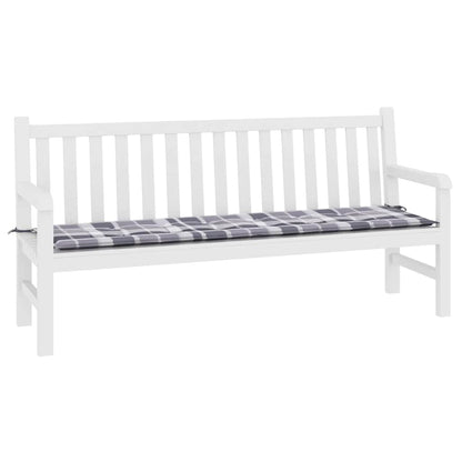 Gartenbank-Auflage Grau Karomuster 180x50x4 cm Oxford-Gewebe