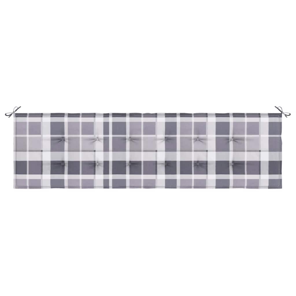 Gartenbank-Auflage Grau Karomuster 180x50x4 cm Oxford-Gewebe