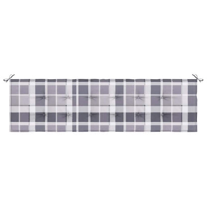 Gartenbank-Auflage Grau Karomuster 180x50x4 cm Oxford-Gewebe