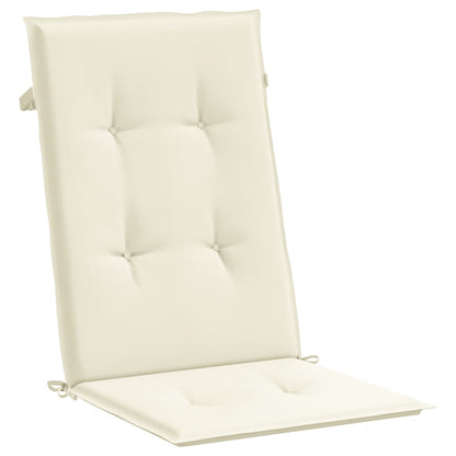 Gartenstuhlauflagen für Hochlehner 6Stk. Creme 120x50x3cm Stoff