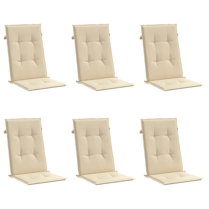 Havestolehynder til højrygstole 6 stk Beige 120x50x3cm stof
