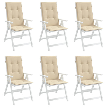Havestolehynder til højrygstole 6 stk Beige 120x50x3cm stof