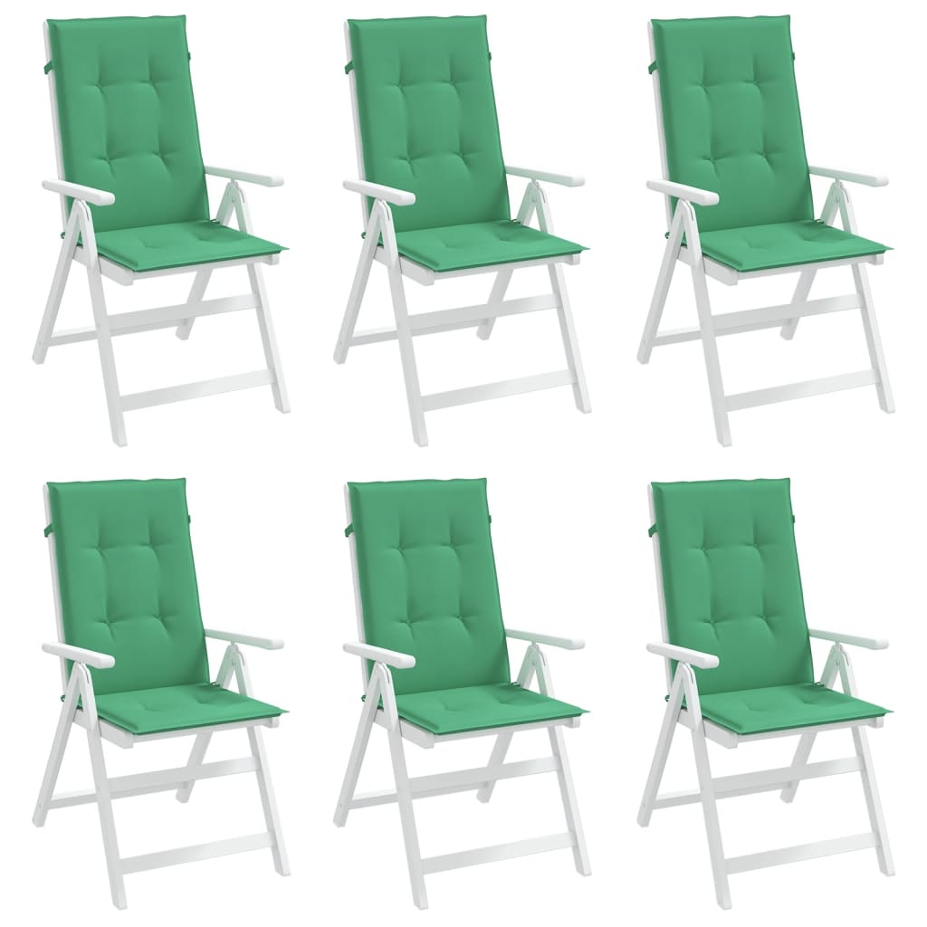 Gartenstuhlauflagen für Hochlehner 6 Stk. Grün 120x50x3cm Stoff