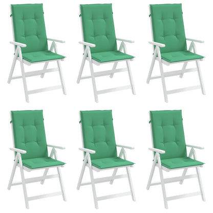 Gartenstuhlauflagen für Hochlehner 6 Stk. Grün 120x50x3cm Stoff