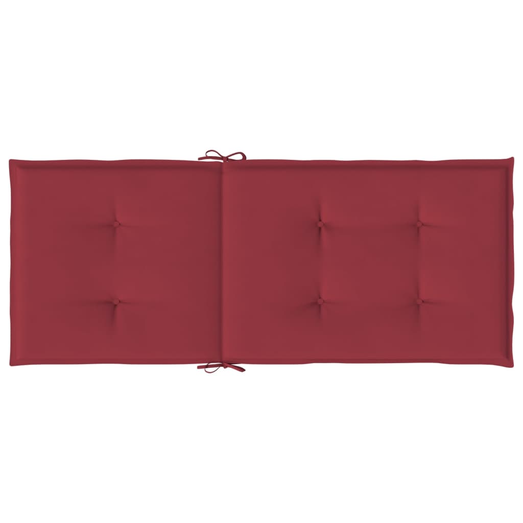 Gartenstuhlauflagen für Hochlehner 2 Stk. Weinrot 120x50x3 cm