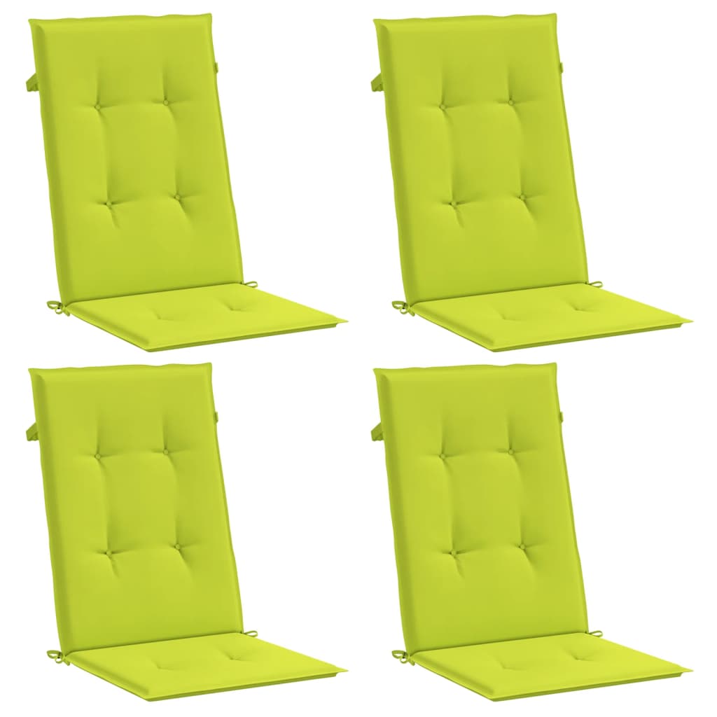 Gartenstuhlauflagen für Hochlehner 4 Stk. Knallgrün 120x50x3 cm