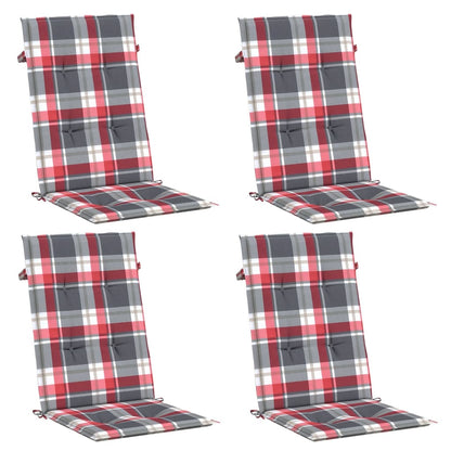 Gartenstuhlauflagen für Hochlehner 4 Stk. 120x50x3 cm Stoff