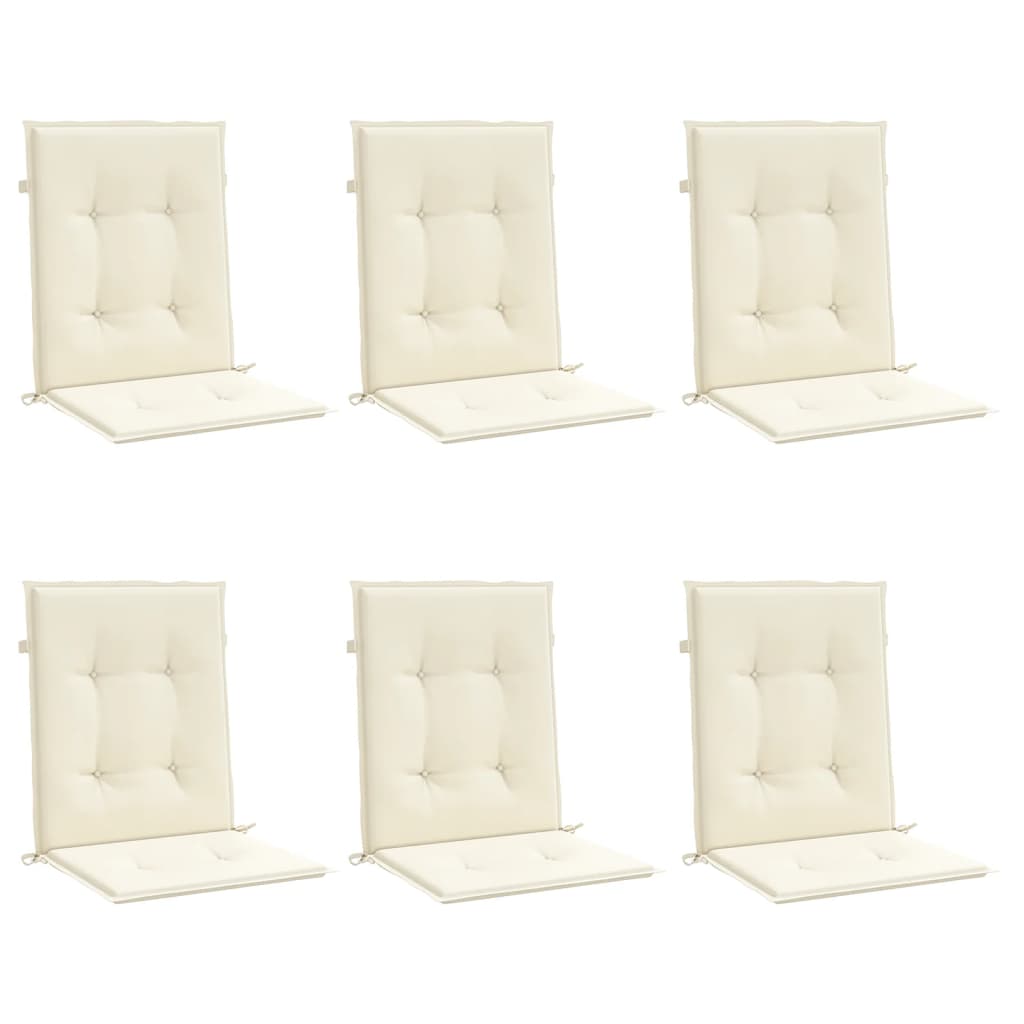 Gartenstuhlauflagen für Niedriglehner 6 Stk. Creme 100x50x3 cm