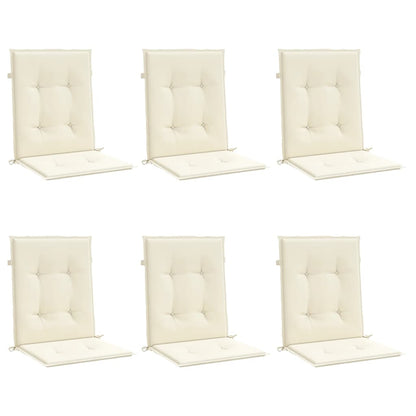 Gartenstuhlauflagen für Niedriglehner 6 Stk. Creme 100x50x3 cm