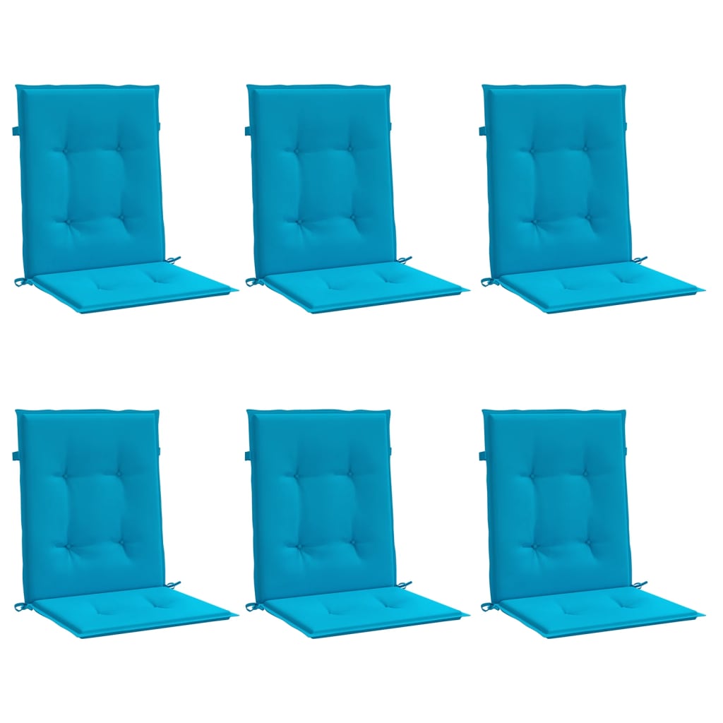 Gartenstuhlauflagen für Niedriglehner 6 Stk. Blau 100x50x3 cm