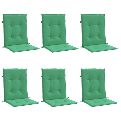 Gartenstuhlauflagen für Niedriglehner 6 Stk. Grün 100x50x3 cm