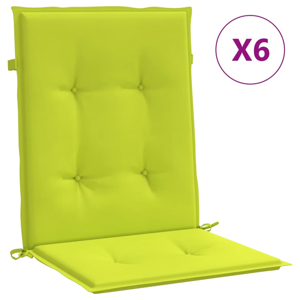 Gartenstuhlauflagen für Niedriglehner 6Stk Knallgrün 100x50x3cm